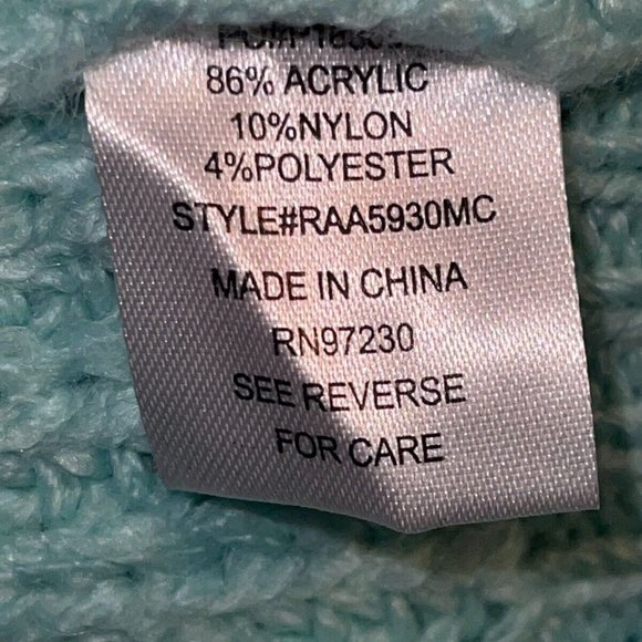 Crave Fame Junior's Turtleneck Cable Knit Sweater Blue Size‎ Medium - Picture 7 of 7